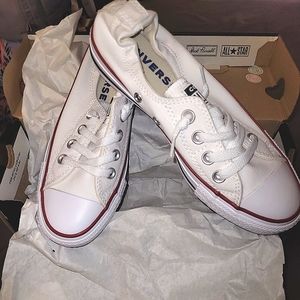 Womens Size 6;White Shoreline Slip on Converse